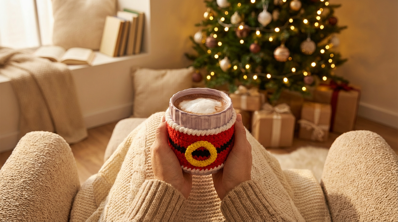 Santa Crochet Mug Cover