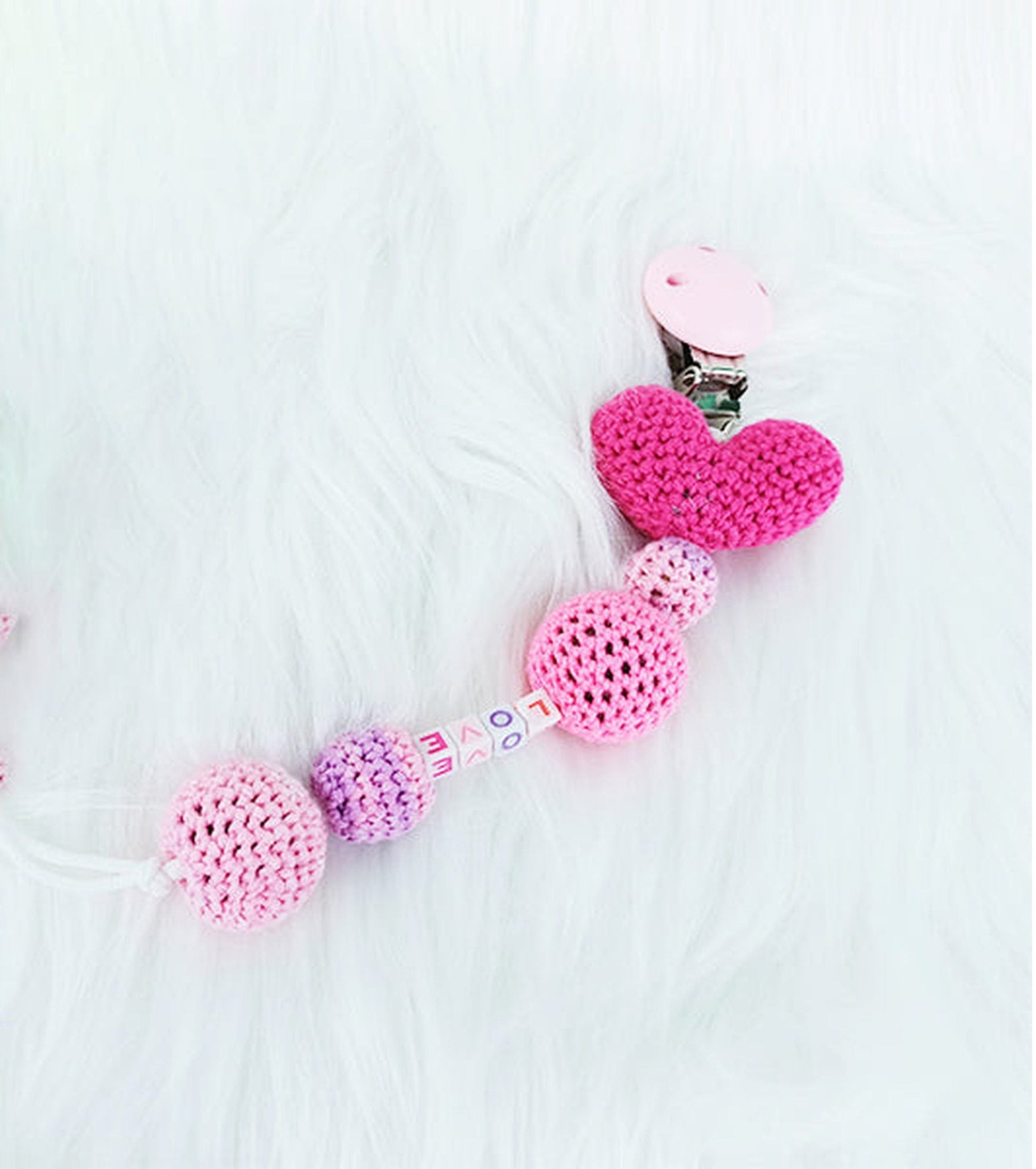 Peekadoo Heart Pacifier Holder handmade baby product
