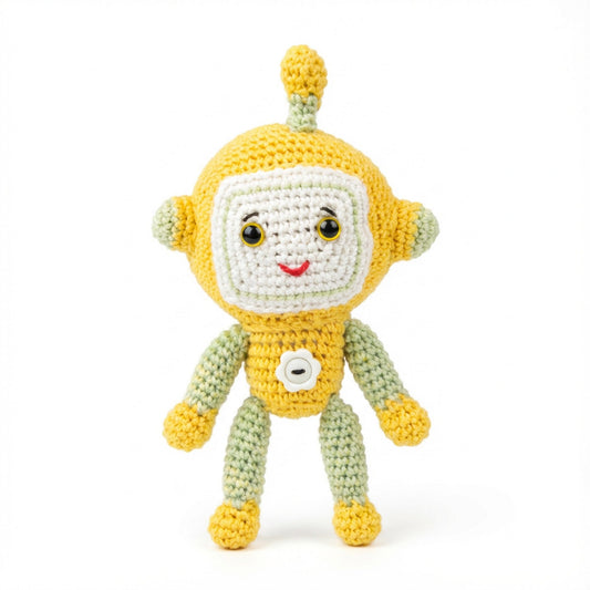 Peekadoo Robot Monkey Crochet Toy Moko handmade baby product