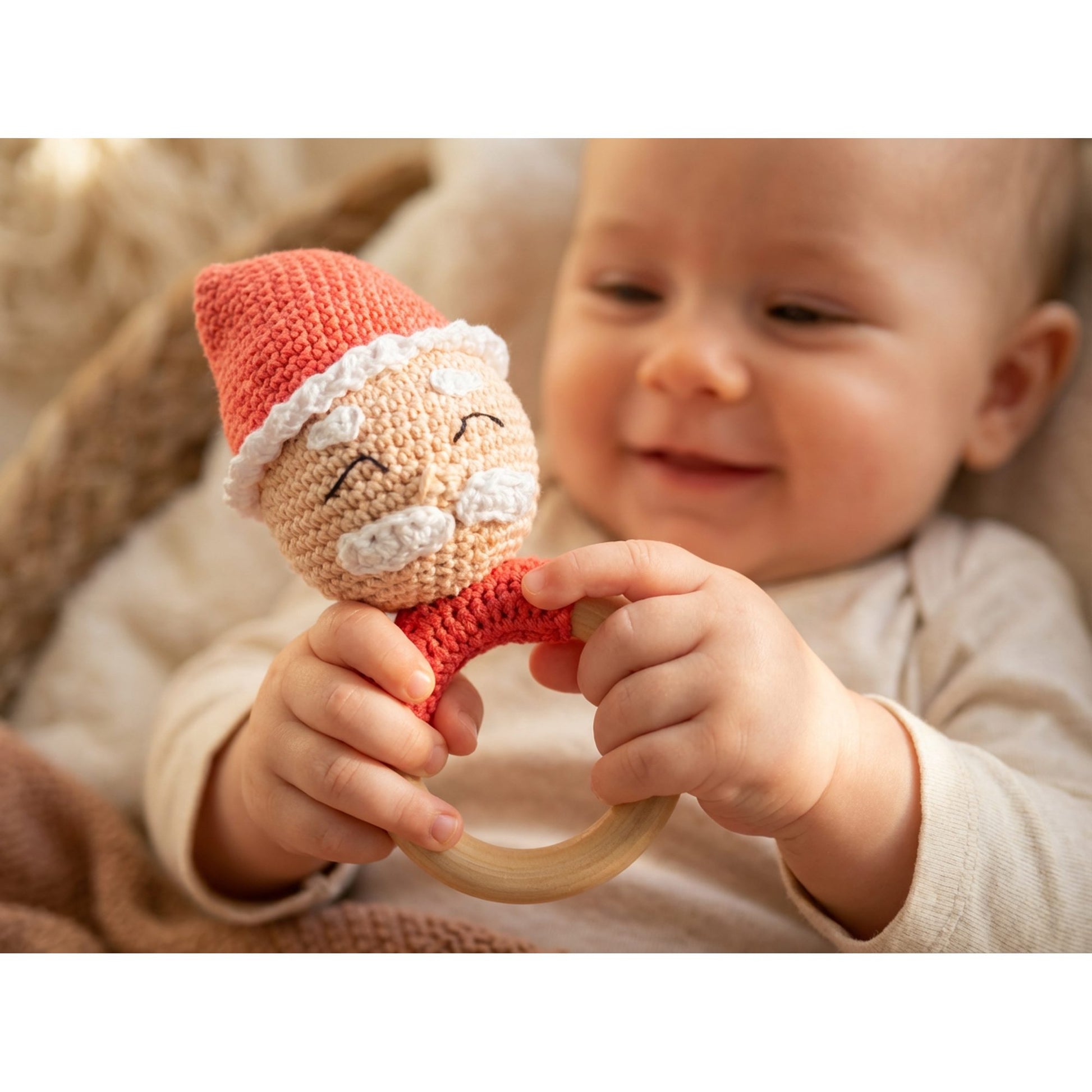 Peekadoo Santa Clause Rattle handmade baby product